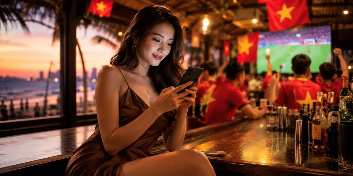Người dùng Đà Nẵng kiểm tra giao dịch nạp tiền casino trên điện thoại bên ly cà phê